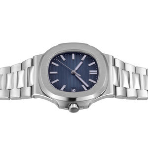 Nouvelle montre automatique élégante de qualité supérieure pour femmes et hommes, cadran bleu texturé, bracelet en acier sans soudure, mouvement résistant aux chocs, montre-bracelet - Product Image 4