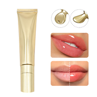 Nouveautés Baume à lèvres 20ML Tube souple Or Argent Traitement aux peptides Huile repulpante pour les lèvres Gloss à lèvres Marque privée