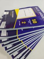 Livre de commandes de reçus de factures autocopiants personnalisés en 2 parties, 50 ensembles de livres pour le livre de vente de factures pro forma de papier commercial