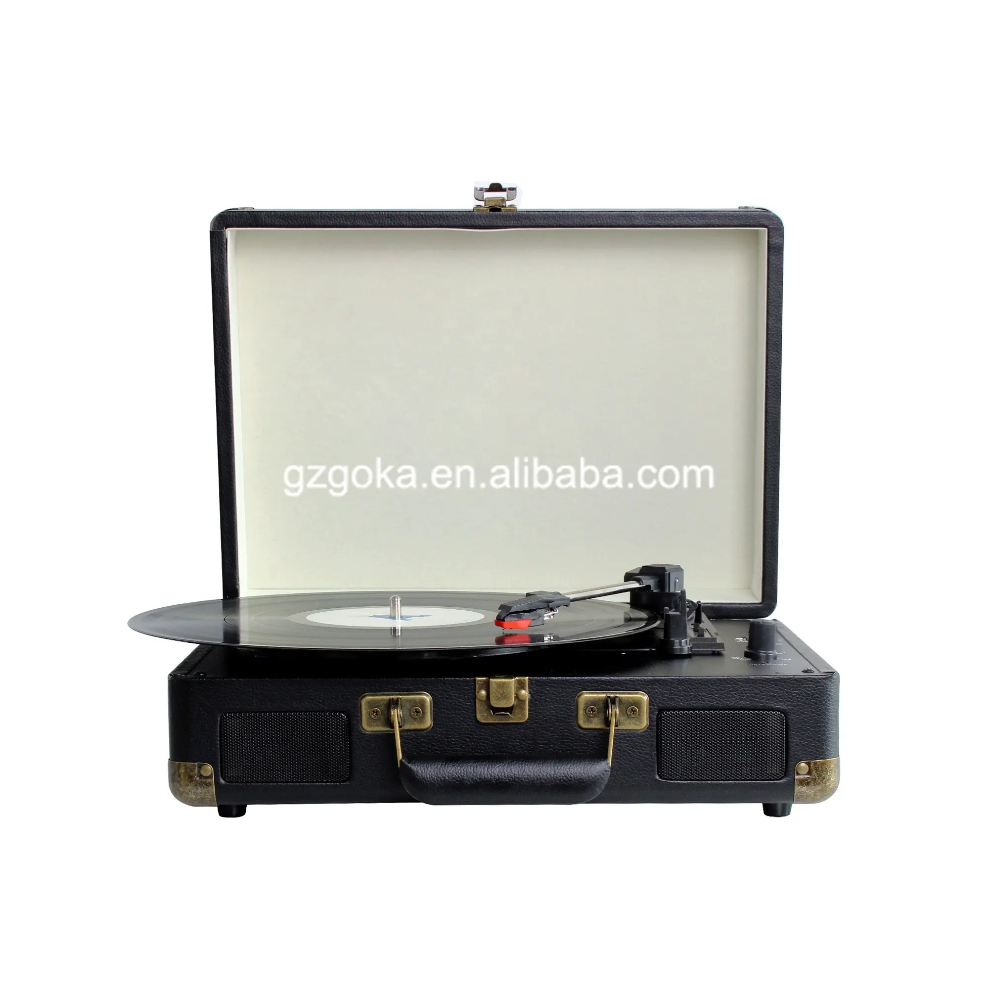 2023 Vinyl Record Player 3-Speed Belt-Drive Gramophone Portable Suitcase Turntable Record Player
