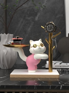 Escultura de Gato de la Suerte en Resina Epoxi, Arte Popular, Bandeja para Guardar Llaves en la Entrada, Decoración para el Hogar, Adorno para Sala de Estar, Artículo Coleccionable para el Hogar Nuevo - Product Image 3