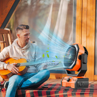 Ventilateur de camping le plus récent, lampe LED rechargeable, ventilateur de bureau portable USB, batterie 20000mAh, ventilateur d'extérieur fonctionnant sur batterie, utilisation domestique, hôtel, plastique