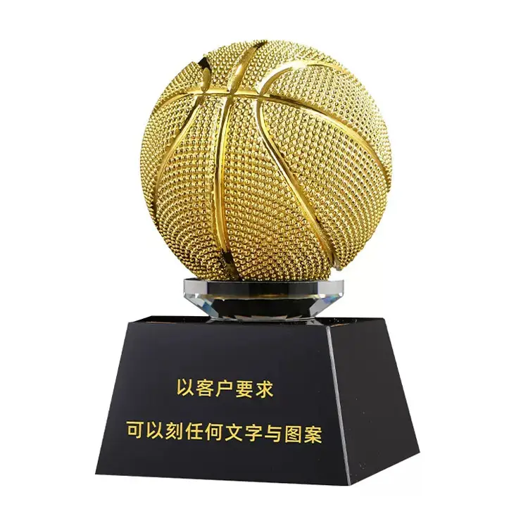 Trophée de ballon de football en verre personnalisé et médailles Trophées de badminton Trophée de basket-ball en résine