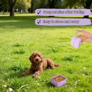 Bol carré pliable en silicone pour chien, 5 couleurs - Portable pour les voyages, la randonnée et le camping avec logo personnalisable - Product Image 3
