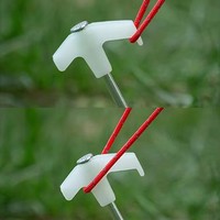Piquets de tente en PP de qualité industrielle, phosphorescents, pour camping, avec cordes de fixation au sol et accessoires pour le levage du plafond de tente, toutes saisons