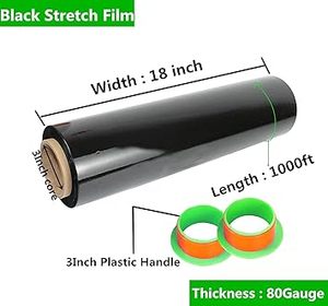 Film plastique durable Huamaohengchun 18'' x 1000 pi, 80 gauge, en PEHD de qualité alimentaire, résistant, pour palettes industrielles - Product Image 2
