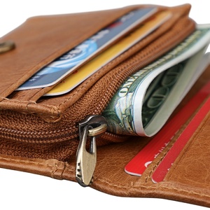 Wholesale Genuine Leather Customized Leather ID Credit <b>Card</b> Holder Wallet - Product Image 6