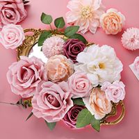 Bouquets de roses artificielles en soie en coffret pour décorations de mariage, de douche nuptiale et arrangements floraux pour table de fête