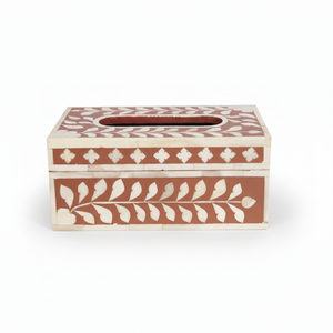 Boîte à mouchoirs rectangulaire en incrustation d'os Taille personnalisée et boîte de support de papier de soie carrée et meilleure vente - Product Image 1