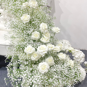 Sunwedding مخصصة الورود البيضاء الطفل التنفس الاصطناعي زهرة عداء الزفاف الديكور الزهور عداء - Product Image 5