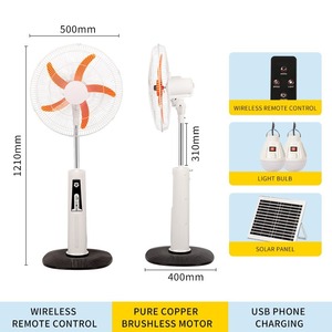 Solar Fan Remote Control Brushless Motor 12W Battery USB Type C Charging Multi-Speed Energy Efficient Solar Power Direct - Product Image 5