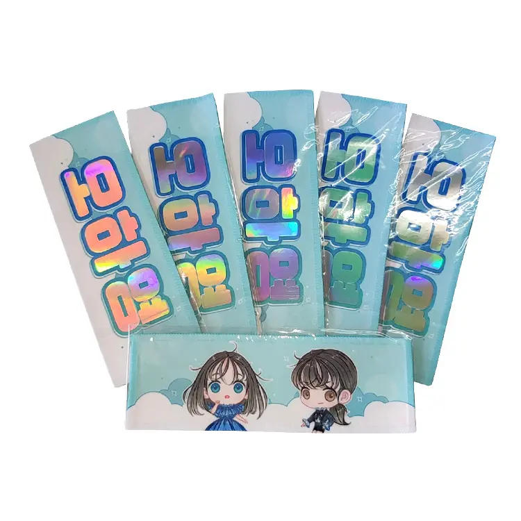 Desteği kore istasyonu sloganı Kpop havlu el afiş flanel Mini yansıtıcı lazer flaş tozu Idol havlu konser havlu