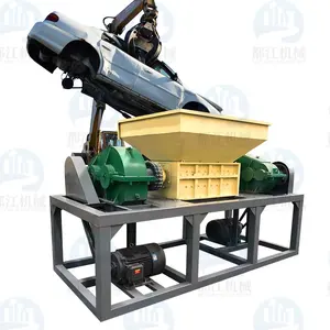 Máquina trituradora industrial de doble eje, trituradora de residuos de plástico, trituradora de neumáticos de coche para reciclaje de residuos