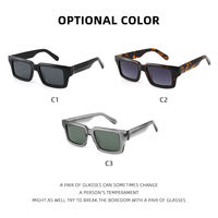 Lunettes de soleil rectangulaires vintage effet écaille pour hommes, monture en acétate, de marque de créateur, protection UV400, personnalisables avec logo, idéales pour l'extérieur – Nouveauté très prisée