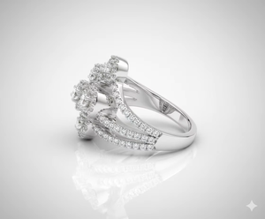 Anillo de Diamantes de Lujo para Mujer, Diamantes Naturales y Cultivados en Laboratorio Disponibles, Plata 925, Oro de 9, 10, 14 y 18 Quilates, Joyería de Diseño - Product Image 3