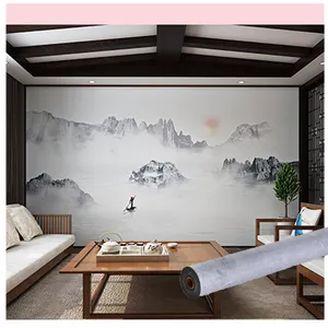 奢华面料设计中国景观墙板不干胶壁纸连续壁纸贴纸
