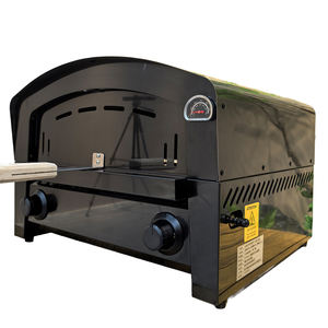 Four à pizza à <span class=keywords><strong>gaz</strong></span> extérieur de 16 pouces en acier inoxydable noir de conception autoportante de qualité supérieure à vendre - Product Image 3