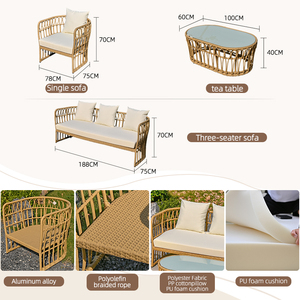 <span class=keywords><strong>Salon</strong></span> <span class=keywords><strong>de</strong></span> <span class=keywords><strong>jardin</strong></span> extérieur moderne, canapé extensible imperméable, ensemble <span class=keywords><strong>de</strong></span> meubles <span class=keywords><strong>de</strong></span> luxe en rotin PE pour patio - Product Image 3