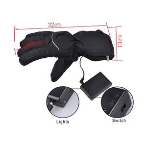 Guantes calefactables eléctricos negros, impermeables, con batería recargable de 2600mAh, con pantalla táctil, para invierno, para esquiar y ciclismo - Product Image 1