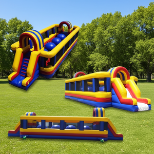 Pista de Obstáculos Inflable para Exteriores, Juegos Deportivos, Inflable Gigante, Wipeout, Pista de Bolas Extrema, Inflables para Niños y Adultos - Product Image 1
