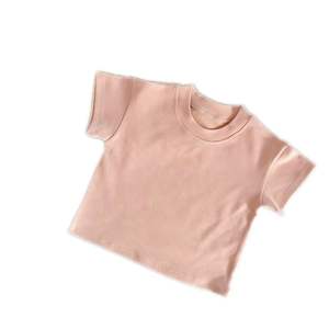 100% enfants T-shirt été nouveaux garçons filles à manches courtes fond bébé solide haut coton enfants <span class=keywords><strong>chemise</strong></span> - Product Image 1