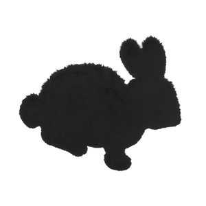 Tapis en peluche en forme de lapin, couleur unie, antidérapant, tapis de sol pour chambre d'enfant, design moderne et original pour la chambre des enfants - Product Image 5