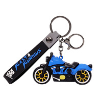 Gantungan Kunci Motor Kreatif Kecil Keren, Gantungan Kunci Motor Boneka Kartun 3D untuk Pasangan, Liontin Tas Ransel