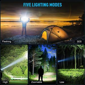Lampe frontale rechargeable LED 30W super lumineuse, étanche IP66, longue portée 50-99M pour le camping - Product Image 3