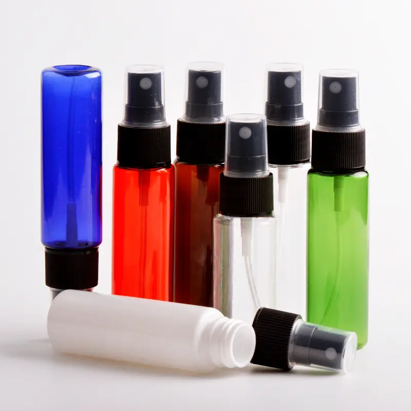 Kostenlose Probe Bunte 10ml 30ml 60ml Parfüm Kosmetik füllbare Sprüh flasche für Toner Hautpflege Verpackung Plastik flasche