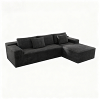 Canapé modulaire en forme de L 104,3x68,9 pouces, design moderne, revêtement écologique en tissu velours côtelé, aucun assemblage requis