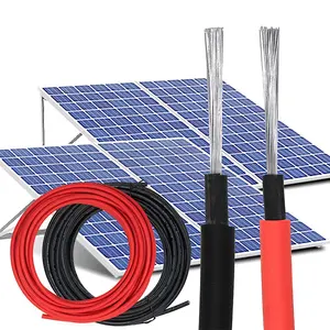 TUV Certificate XLPO Insulation Photovoltaic Solar DC Cable PV 16/14/12/10/8 Awg Power Cord Solar Cable 10mm2