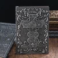 Cuaderno retro en relieve Tarot PU Bronce Diarios Diario Tapa Dura Viaje Bloc de notas para escribir Cuaderno de bocetos