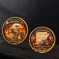 Badge en métal et pièce commémorative personnalisables à l'effigie d'un aigle, édition spéciale 250e anniversaire des États-Unis, sur mesure