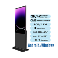 Monitor de Pantalla Táctil 4K Personalizado al por Mayor de 32/43/49/55/65 Pulgadas, Kiosco Interactivo con Soporte de Piso para Interiores, Pantalla LCD Publicitaria para Centros Comerciales