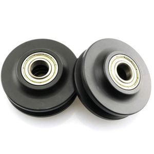 Kit de Ruedas para Puerta Corredera Moderna WEKIS, con Acero al Carbono y Latón, Capacidad de 250 lb, Acabado Negro, para Herrajes de Graneros y Armarios - Product Image 3