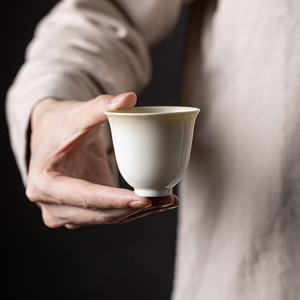 Celadon Glaze Thin Wall <b>Teacup</b> Porcelain Single Cup Chinese Style Kung Fu Tea Set Master Cup Afternoon Tea Use - Product Image 1