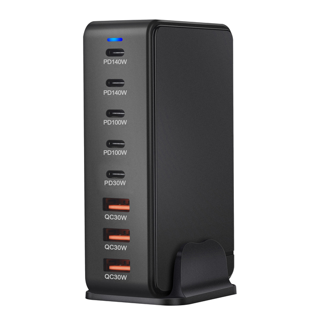 New Arrival 600W Desktop Charger for Laptop for Phone GaN PD3.1 QC 3.0 Technology 8 Ports Fast Charging 140W Max US EU UK Plug
