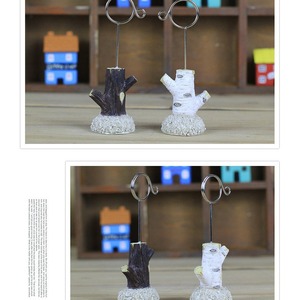 Lighthouse Resin Card Holder Note Holder Red Blue Stripe Desk Ornament Craft Decor - Product Image 4