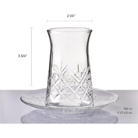 Vente chaude haute qualité cristal turc thé verres et soucoupes verre tasse et assiette pour thé fête cadeaux pendaison de crémaillère mariages
