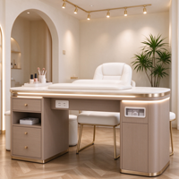 Rénovation et décoration de salon de manucure, chaise de spa brillante, bureau de manucure haut de gamme, table de manucure gain de place, éclairage LED, support à ongles personnalisé
