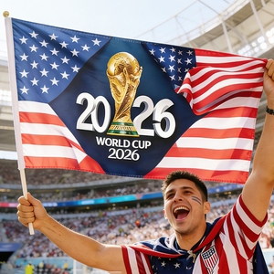 Drapeaux promotionnels géants en polyester imprimés numériquement pour le football et les sports, collection 2026, pour tous les pays - Product Image 2