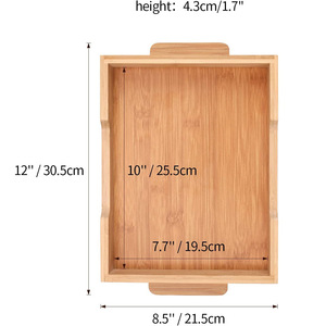 Bamboo Wooden <b>Storage</b> <b>Tray</b> Rectangle Single Compartment For Home Snacks Fruits Hotel Coffee Tea Use - Product Image 5