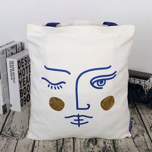 Sac fourre-tout réutilisable en toile naturelle, nouvelle mode, vente directe usine, imprimé mignon, sac à main personnalisé pour toutes les saisons, pour femmes - Product Image 3