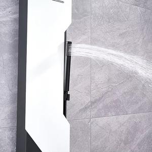 Panneau de douche brossé argent noir tours de colonne en acier inoxydable 304 jets de cascade Spa panneau de douche intelligent - Product Image 4