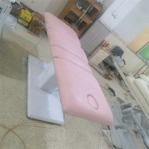 Hot Selling pink Treatment Chair <b>Electric</b> Beauty Facial Curvy Nude Leather Gold Lash Bed Massage <b>Table</b> with Cover for Spa Salon - Product Image 6