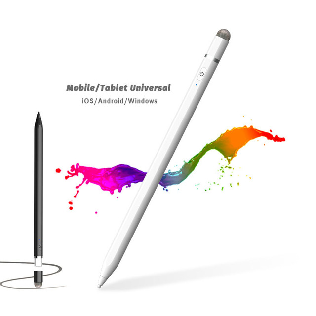 Rexiao P7-C Universal Touch Screen Stylus Pen POM/Fiber Tip Magnetic Attraction USB-C Rechargeable Compatible