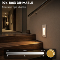 Lampes LED d'escalier murales en aluminium imperméables blanc/noir style minimaliste 3W à bande longue pour jardin, CRI élevé, dimmables, faisceau 120°