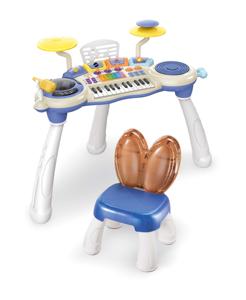 Wholesale Multifunctional <b>Electronic</b> Music Station Stool <b>Keyboard</b> For Kids 24 Keys With DJ Turntable And Microphone - Product Image 4