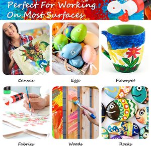 Ensemble de <span class=keywords><strong>peinture</strong></span> <span class=keywords><strong>acrylique</strong></span> 24 couleurs 59 ml pour enfants, étudiants, débutants, papier, toile, céramique, bois, tissu, <span class=keywords><strong>peinture</strong></span> sur roche - Product Image 5