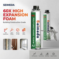Mousse polyuréthane expansive pré-épanouie pour l'isolation et l'étanchéité des joints de fenêtres, portes et murs en construction